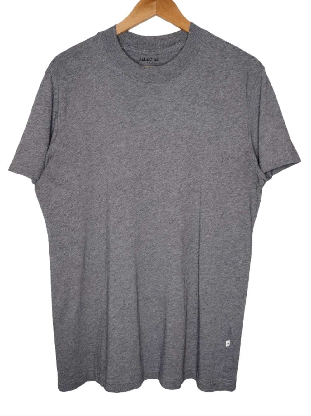Select Homme Plain Heather Gray Crewneck Short Sleeve Casual T-Shirt Sz M
